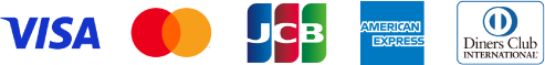 VISA、Mastercard、JCB、American Express、Diners Club